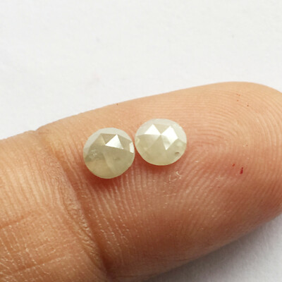 What Color Is R06 2Pcs Natural Loose Rose Cut Diamond Pair White Gray Color I3 Clarity 4 ...