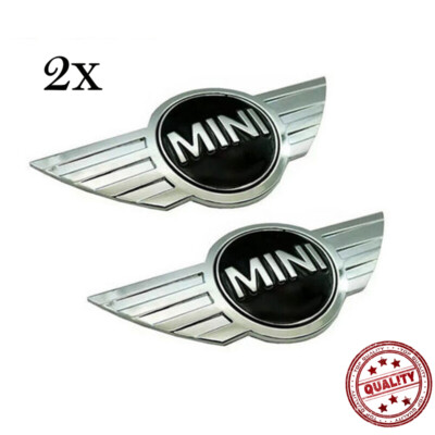 2x Original Mini Chrome Metal Logo Cooper R50 R55 R56 R57 R58 R59 Emblemm NEW