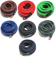 Braided Snakeskin Sleeving Copper Stranded Power Wire Multi Length/Color LOT