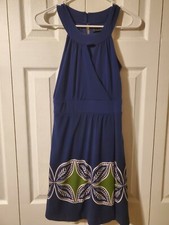 Banana Republic Faux Wrap Dress Sleeveless Blue Green Size 0