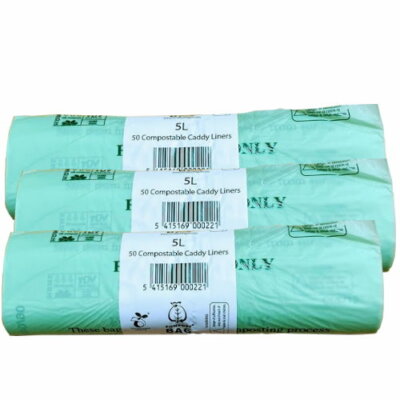 5 Liter x 150 Kompostbeutel kompostierbar Lebensmittel Abfall Caddy Liner Müllbeutel (5L)