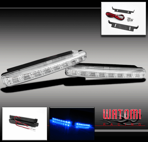 UNIVERSAL 8-LED BLUE 6" EURO DRL DAYTIME RUNNING HEAD FOG LIGHT BMW AUDI SATURN - Picture 1 of 2