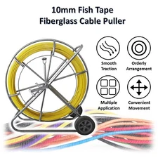 10MM 492Ft /150M Fish Tape Fiberglass Wire Cable Running Rod Duct Puller