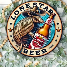 1pc Lone Star Beer - themed Western - style Aluminum Tin Metal Signs, 8x8 Inches