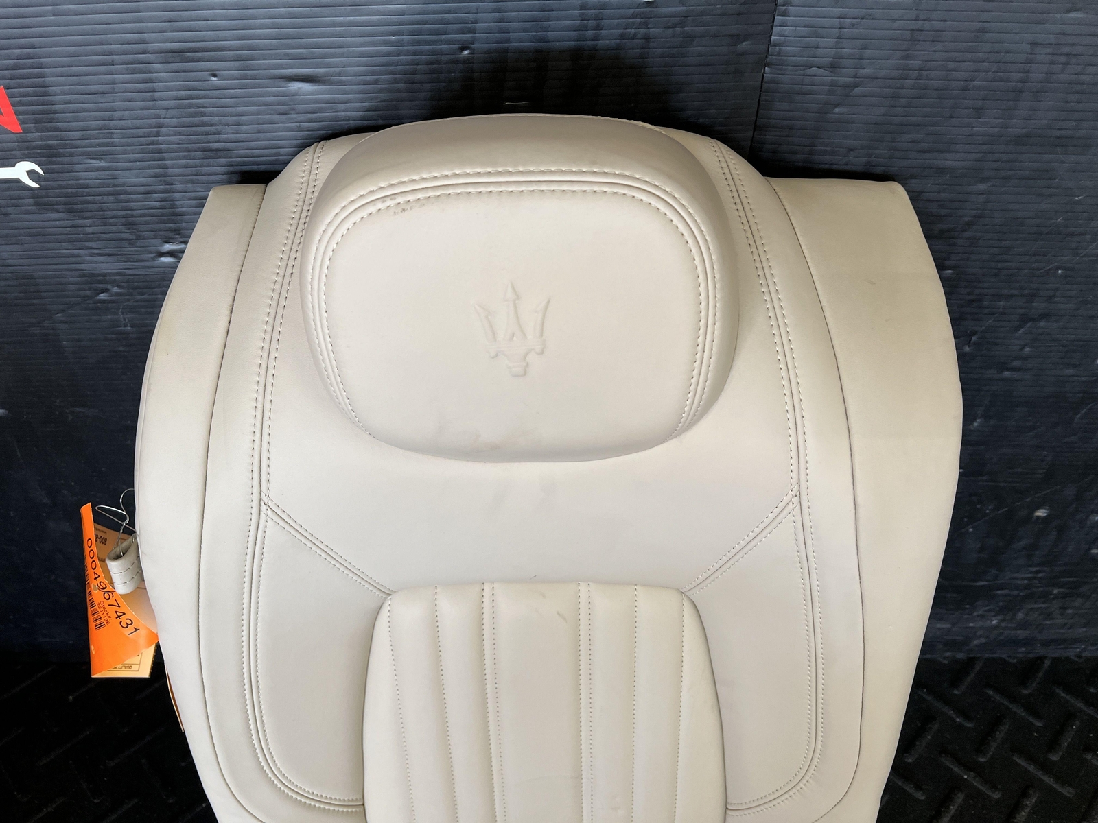 2016 MASERATI GHIBLI REAR PASSENGER BACK UPPER SEAT CUSHION HEADREST TAN LEATHER