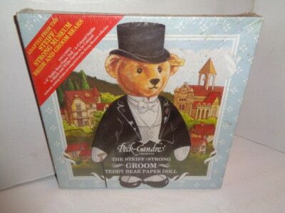 Peck- Grandre, Steiffe/ String, Groom Teddy Bear,Paper Doll New In Box