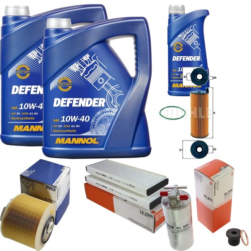 MAHLE Inspektionspaket 11 L MANNOL Defender 10W-40 für Audi A6 Avant 2.7 TDI