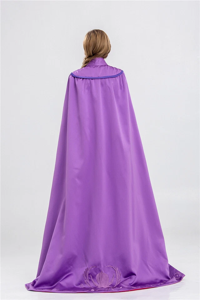 Cosplay Costume Female Princess Anna Dress Frozen Snow White Dress Long Cloak - Image 2 of 4