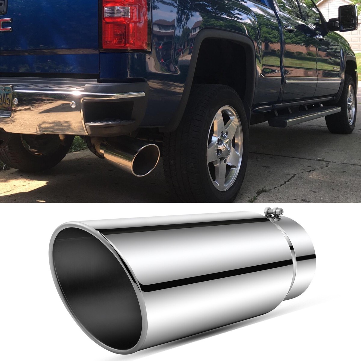 Different Trend 4 Inlet 6 Outlet 15 Long SS Rolled Angle Exhaust Tip BQ9-406015RSL