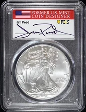 2020 (S) American Silver Eagle PCGS MS 70 FDOI Peed Signed Emergency Issue