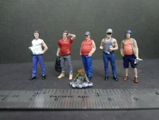 1:64 Scale figure set Camping People + camp fire Diorama Accessories 6 pcs