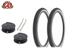 ALTA BICYCLE WIRE BEAD TIRE 24 x 2.125 WHITEWALL HEAVY DUTY DIAMOND 6pc SET.