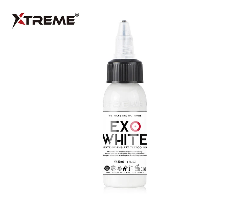 EXO WHITE Xtreme Ink Premium Bold Bright Highlight Tattoo Pigment (Made in USA)