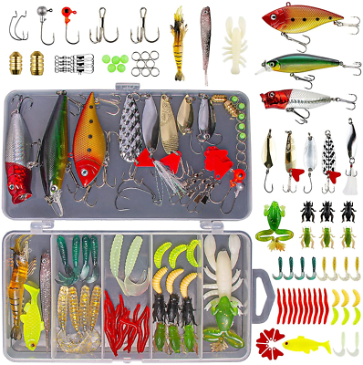 Set 38 Pezzi Esche Da Pesca Completo Per Trota, Bass, Salmone – Kit Tackle Box