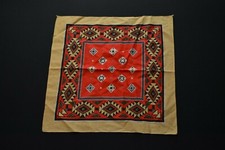 VTG Bandana 90s 21 X 22 Made in USA Native American Western Mustard Red Bright