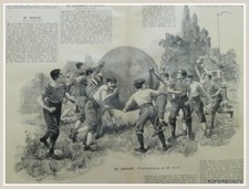 Weiter Sportarten aus England "Der Schiebeball" Original Holzstich von 1899