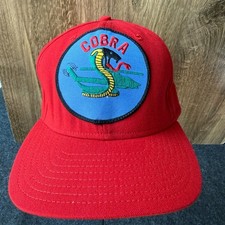 Vintage AH-1 Cobra Helicopter Military Hat Red New Era Snapback Made USA