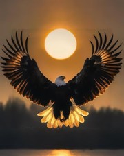 Paint by Numbers Kit for Adults Beginner,Sunset Bald Eagle PB402-1