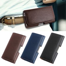 Cell Phone Belt Clip Loop Leather Holster Carrying Pouch Case For iPhone Samsung