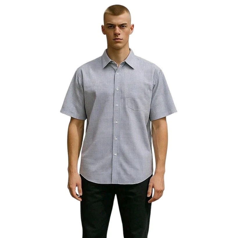 Orvis Shirt Men XL Black White Check Cotton Button Up Collar Short Sleeve Casual - Image 2 of 4