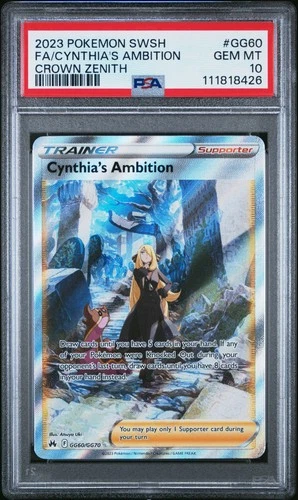 Cynthia's Ambition GG60/GG70 Sword Shield Crown Zenith Pokemon English PSA 10
