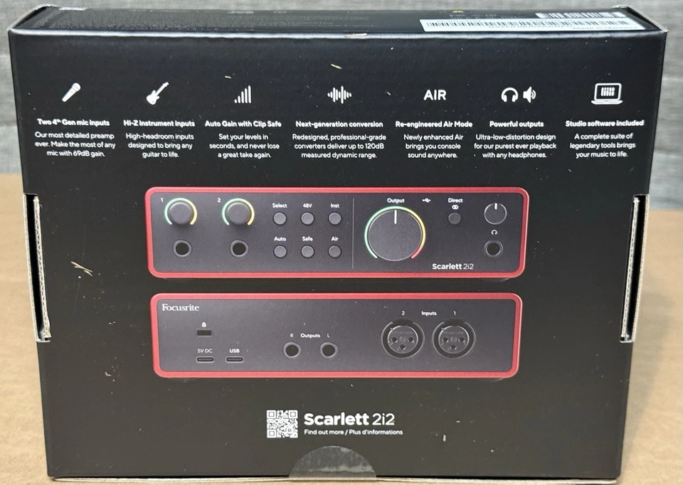 Focusrite Scarlett 2i2 4th Gen USB Music Audio Recording Interface- New - Image 3 of 4