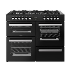 Belling Cookcentre 110cm Dual Fuel Range Cooker 7 Burner Gas Hob Black 110DF