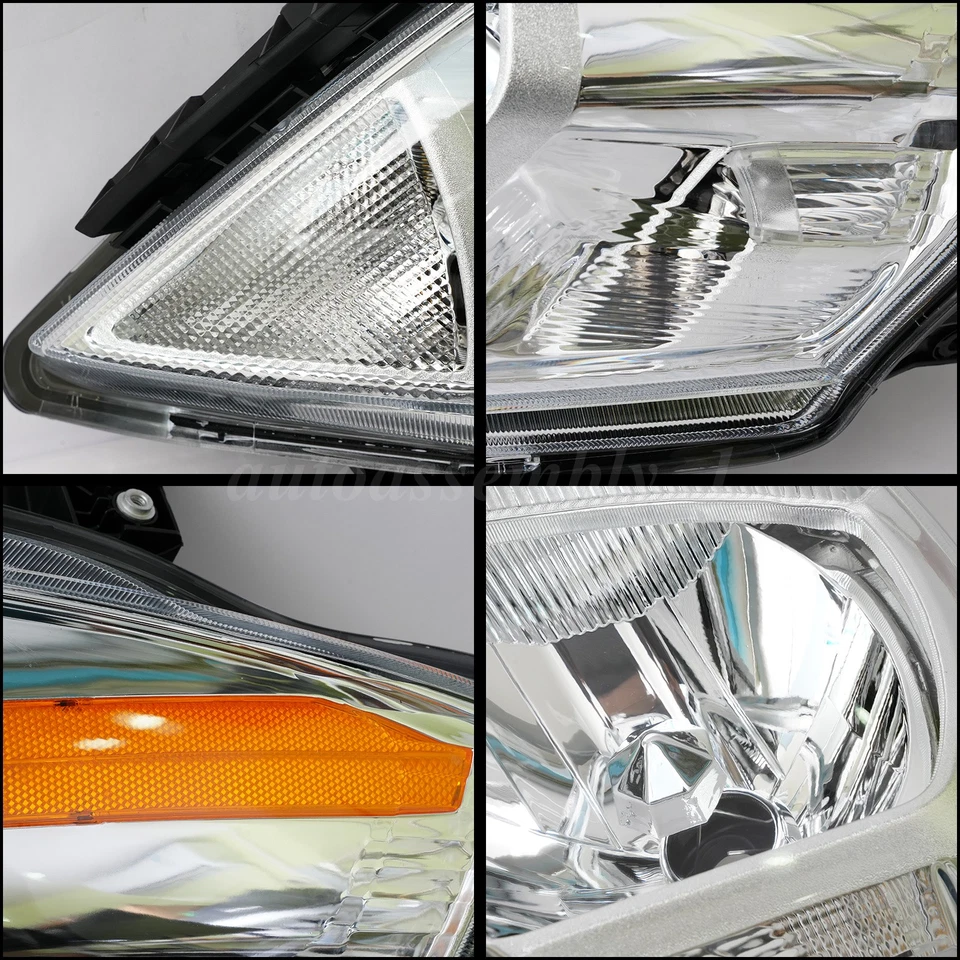 Driver&Passenger Side For Nissan Versa Headlights 2007-2011-2012 Halogen Chrome Foto 4 de 4