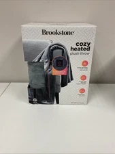 Brookstone Cozy Heated Throw Blanket Plush Throw - New