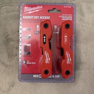 Milwaukee 48-22-2183 17 Key Folding Hex Key SAE/Metric Sets Alan Wrench NEW