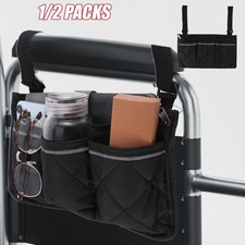 Wheelchair Side Bag Wheelchair Armrest Storage Pouch Pocket W/ Cup Holder NEW