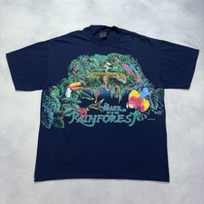 Vintage 90s Rainforest Nature Animal T Shirt XL Single Stitch Habitat USA Made