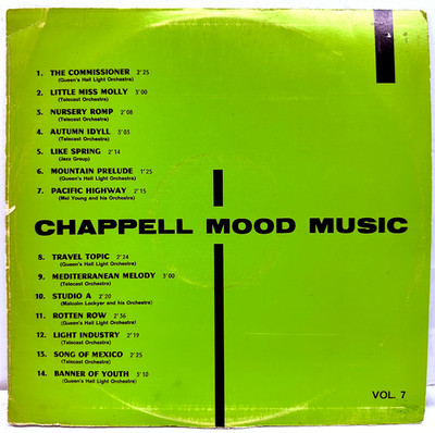 Chappell Mood Music Vol 7 33T Vinyl LP Library Record Production Music