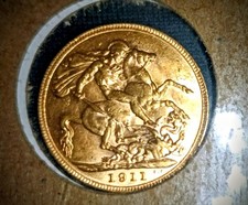 1911 Gold Sovereign British Coin  King George V
