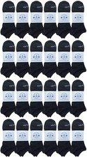 24 Pairs of Low Cut Ankle Socks for Big Kids Boys Girls, Bulk Pack Sock Size 6-8