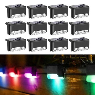 LED Outdoor Solar Deck Lights Garden Pathway Patio Step Waterproof Fence Lamp
