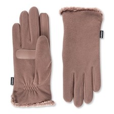 womens Stretch Fleece Gloves With Microluxe Lining and One Size Deep Taupe