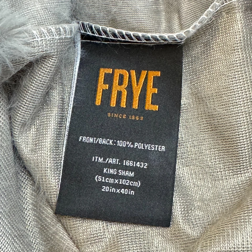 Frye Bedding Gray Faux Fur Channel Stripe King Pillow Sham Super Soft 40x20" EUC - Image 3 of 4