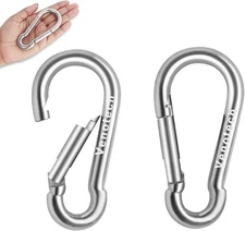 4 Inch Heavy Duty Carabiner Clips,Extra Large Stainless Steel M10-2Pcs 