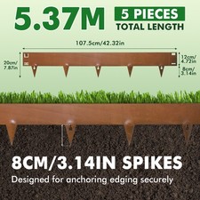 5m Corten Steel Lawn Edging | Set of 5 L100cm x H15/10/7.5cm | 3 Sizes