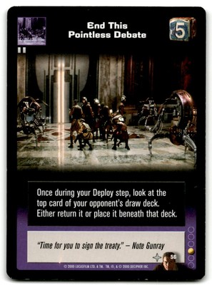 Star Wars Young Jedi Duel of the Fates CCG #56 End this Pointless Debate