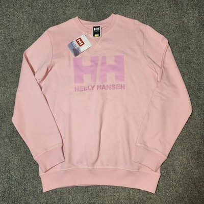 Helly Hansen Sweatshirt Womens Large Pink Sorbet Logo Crewneck Organic Cotton 