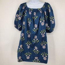 NWT Old Navy Navy Blue and Floral Print Off Shoulder Boho Dress Size XS