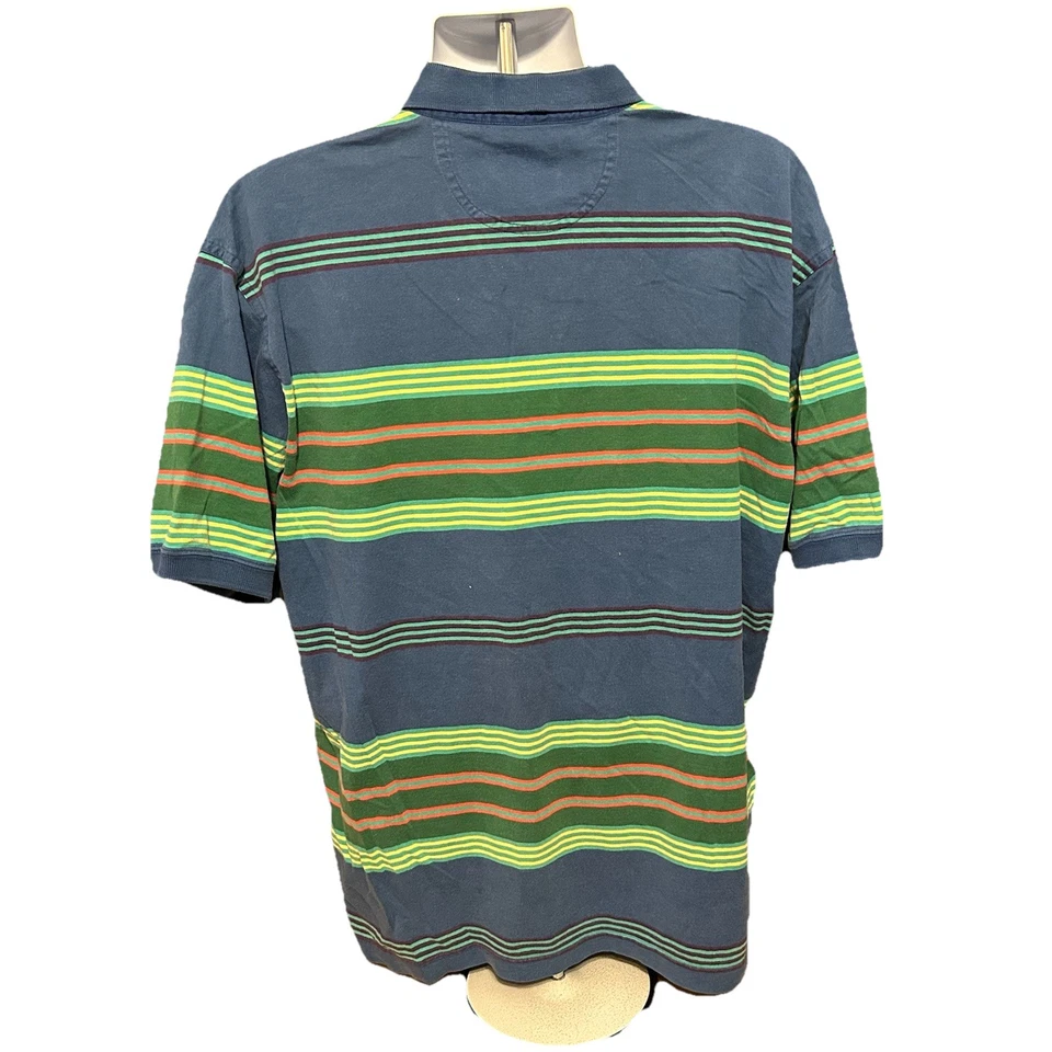 De Colección Gant Polo Hombres XL Multicolor Rayas Preppy Golf Cuello Botón Algodón Foto 2 de 4