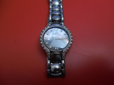 EBEL FULL DIAMOND SOLID STEEL 27MM BELUGA RONDE WOMEN BRACELET WATCH 