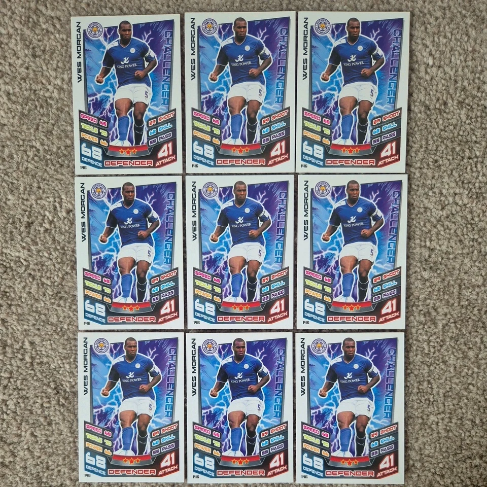 Wes Morgan Leicester City Match Attax Championship Base Set 2012-13 x9 - Image 1 of 1