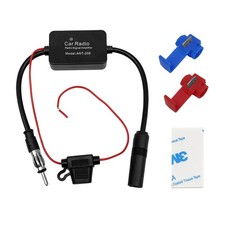 12V Car Antenna Booster 25 db Signal Reception Amplifier, black