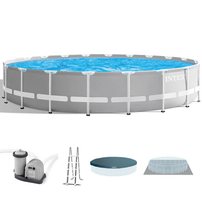 INTEX Prism Frame Aufstellpool Set Rund 610 cm, 132 cm 26756GN
