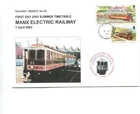 Isle of Man 2003 First day of summer Manx Electric Railway cover