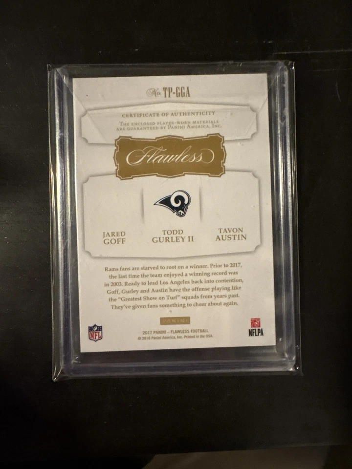 Panini Flawless Triple Jared Goff Todd Gurley Tavon Austin 2017 TP-GGA/15 Foto 2 de 2